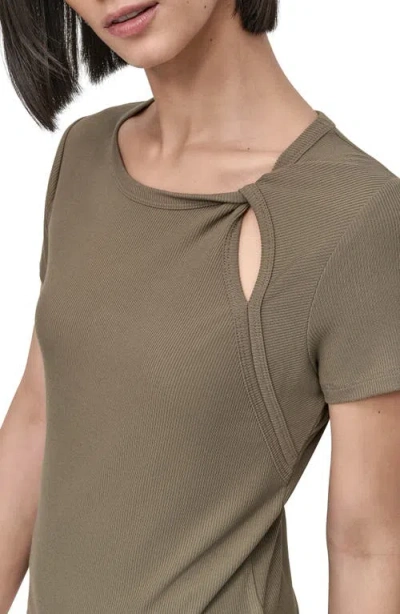 Dkny Twist Neck Rib T-shirt