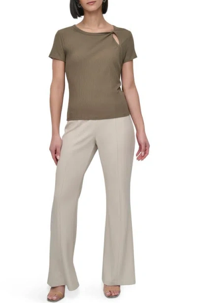 Dkny Twist Neck Rib T-shirt