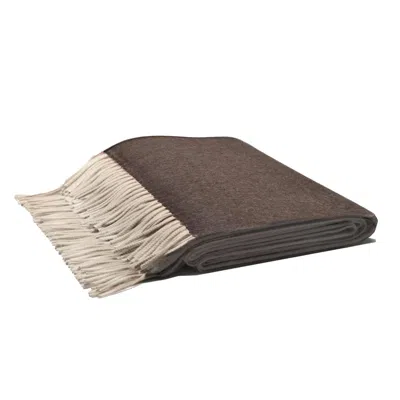 Lo Decor Zibelline Fringe Cashmere Blanket Throw Brown