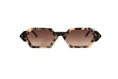 Galfer Eyewear Women's Neutrals / Black / Brown Vilaneo Sunglasses Retro Frame