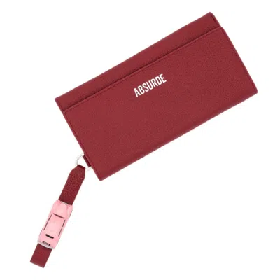 Absurde Women's Pink / Purple Parking Burgundy Leather Bifold Wallet