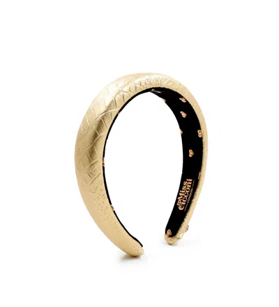 Miss Cicconi Women's Miss Moneypenny - Headband - Metallic Gold - Croc Embossed
