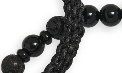 Caputo & Co 2-pack Assorted Onyx & Braided Nylon Bracelets
