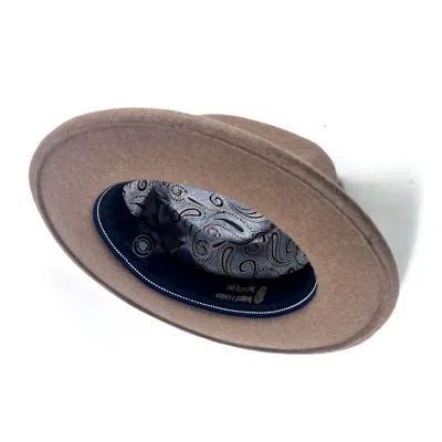 Dasmarca Hats Men's Rose Gold James Camel Felt Wide Brim Wool Felt Fedora Hat