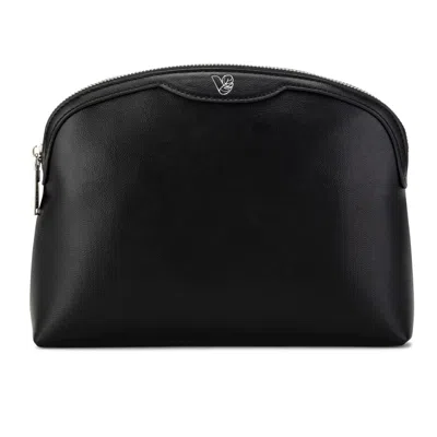 Veganologie Kora Travel Pouch Large In Black Made From Bamboo Stems