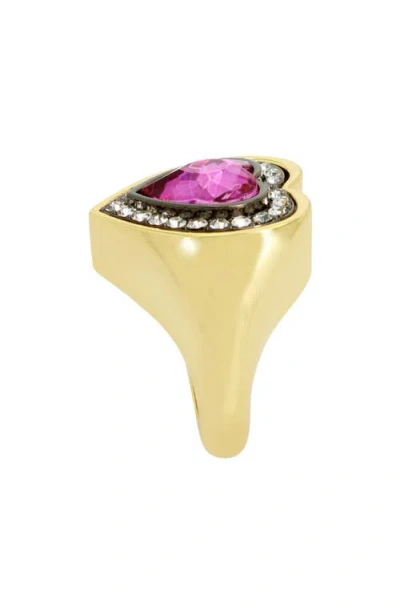 Kurt Geiger London Crystal Heart Halo Cocktail Ring
