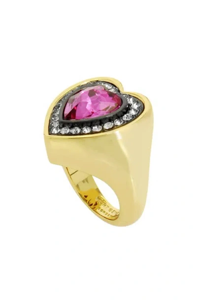 Kurt Geiger London Crystal Heart Halo Cocktail Ring