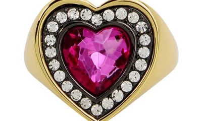 Kurt Geiger London Crystal Heart Halo Cocktail Ring