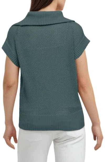 Three Dots Kim Dolman Sleeve Quarter Zip Sweater