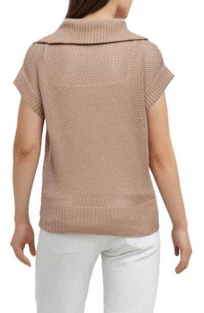 Three Dots Kim Dolman Sleeve Quarter Zip Sweater