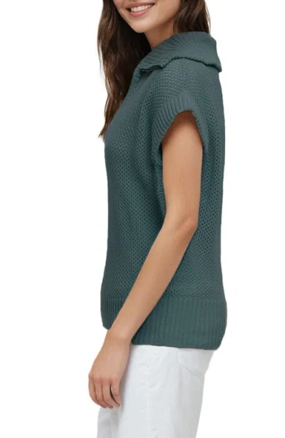 Three Dots Kim Dolman Sleeve Quarter Zip Sweater