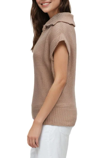 Three Dots Kim Dolman Sleeve Quarter Zip Sweater