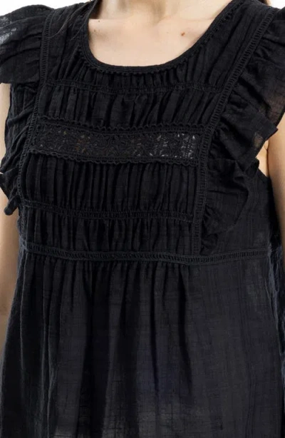 Max Studio Ruffle Cap Sleeve Babydoll Top