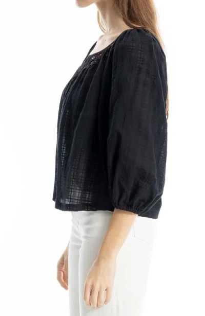 Max Studio Lace Trim Cotton Gauze Top