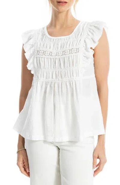 Max Studio Ruffle Cap Sleeve Babydoll Top