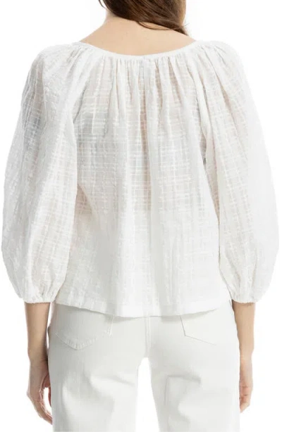 Max Studio Lace Trim Cotton Gauze Top