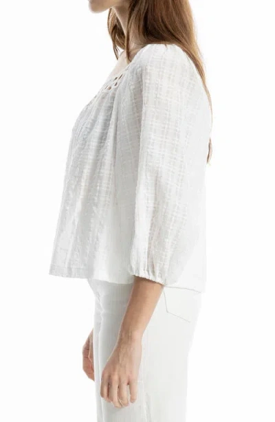 Max Studio Lace Trim Cotton Gauze Top