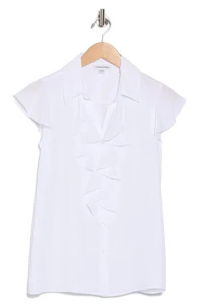 Calvin Klein Ruffle Cap Sleeve Top