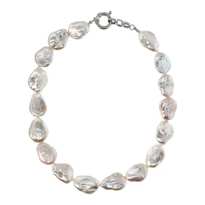 Unaloe Women's Elegant Long Necklace With Freshwater Cultured Baroque Pearls And Sterling Silver Lobster Cl