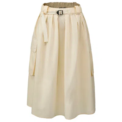 Smart And Joy Women's Neutrals Flared Cotton Skirt - Cream