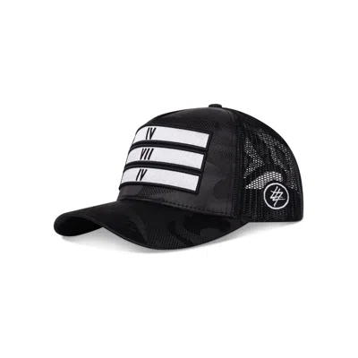 474 Co Men's 474 Camo 3 Bars Trucker Red Label Hat - Black