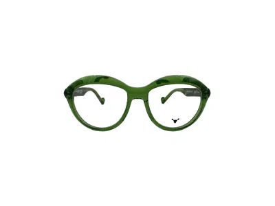 Galfer Eyewear Women's Green / Black / Brown Livia Eyeglasses Elegant Oval Designer Frame