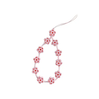 Gold Trip Pink / Purple / Red Pink Flower Wristlet Phone Strap