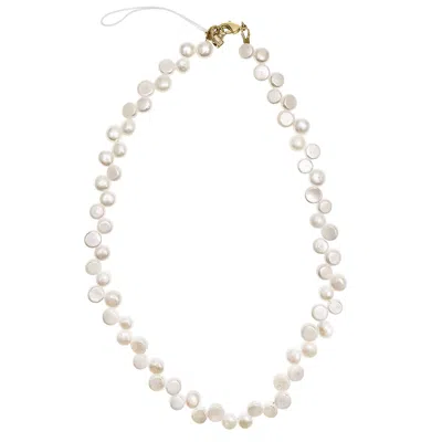 Farra White Petal Shaped Freshwater Pearls Phone Strap