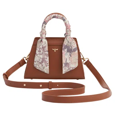Fable England Women's Brown Deco Blooms Mini Tan Tote
