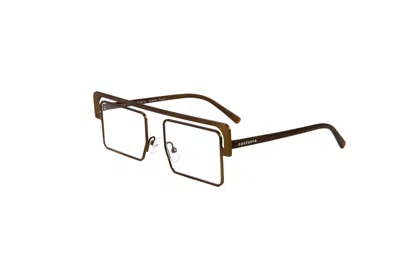 Galfer Eyewear Women's Black / Brown / Silver Castuera Eyeglasses Elegant Minimalistic Retro Square Frame