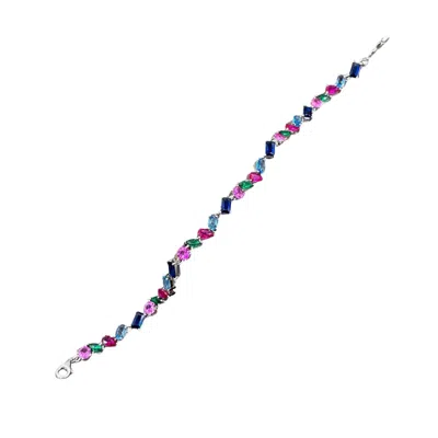 By Eda Dogan Women's White Rainbow Whisper Bracelet Silver