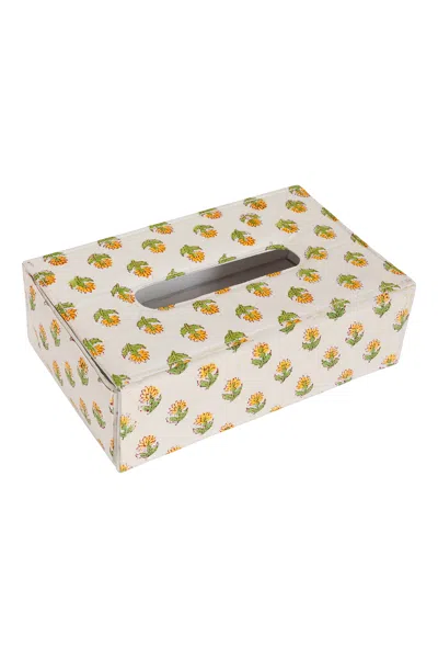 Love Calixta White / Yellow Yellow Floral Tissue Box Holder Rectangular