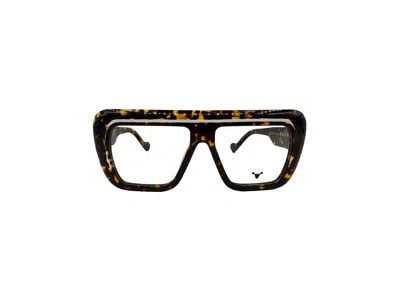 Galfer Eyewear Women's Black / Brown / Pink Trajano Eyeglasses Oversized Designer Frame