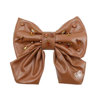 Miss Cicconi Women's Amelia - Bow Hair Clip - Brown