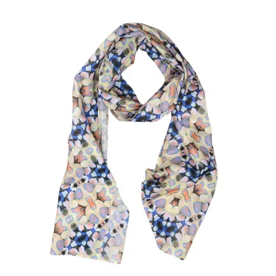 Benni Marine Designs Women's Neutrals / Pink / Purple Silk Cotton Scarf - Whimsy