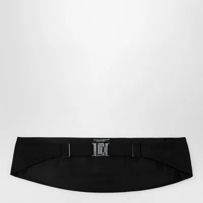 Dolce & Gabbana Silk Satin Cummerbund Belt In Black
