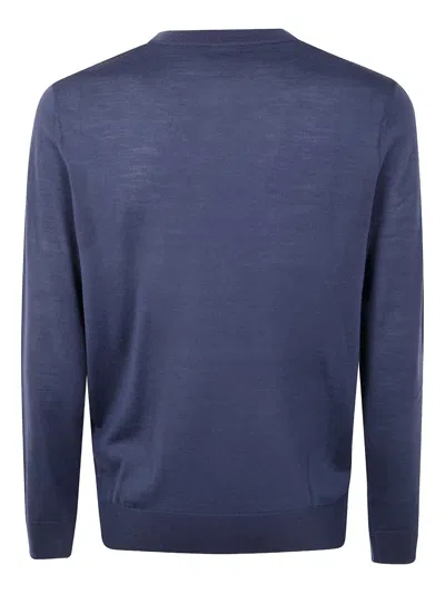 Paul Smith Merino Wool Crewneck Sweater In Blue