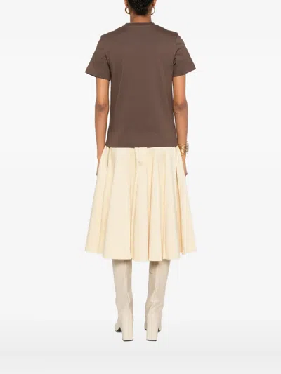 Jacquemus Crew Neck Box Cut Short Sleeve Top In Brown