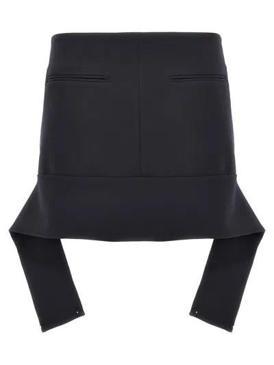 Courrèges Reversed Belt Satin Mini Skirt In Black