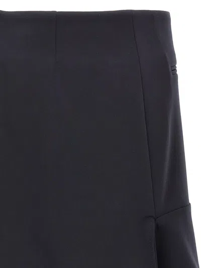 Courrèges Reversed Belt Satin Mini Skirt In Black
