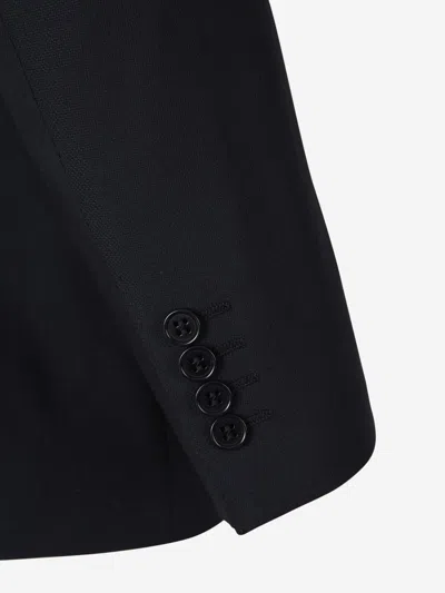 Canali Straight Wool Blazer In Black