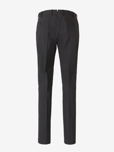 Pt Torino Wool Slim-fit Trousers In Black