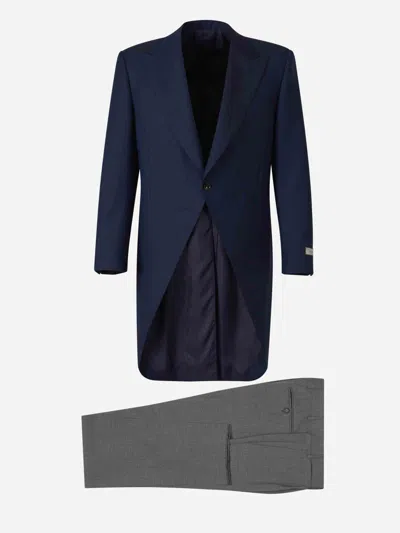 Canali Single Breasted Wool Suit In Blue
