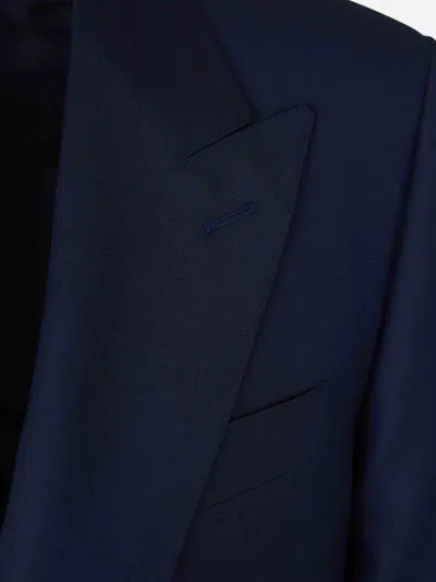 Canali Single Breasted Wool Suit In Blue