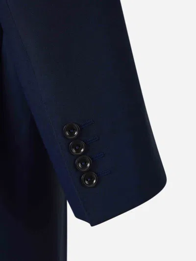 Canali Single Breasted Wool Suit In Blue