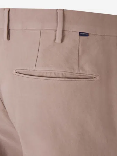 Incotex Stretch Cotton Chino Pants In Neutral