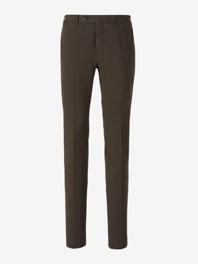 Pt Torino Gabardine Skinny Pants Clothing In Brown