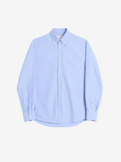 Valentino Garavani Vlogo Signature Cotton Shirt In Blue