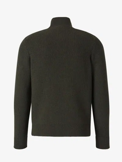 Gran Sasso Quilted Panel Cardigan In Green