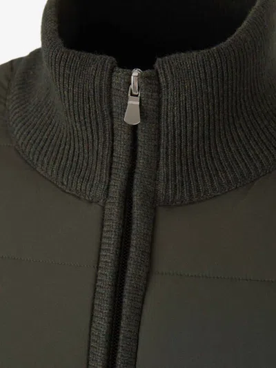 Gran Sasso Quilted Panel Cardigan In Green